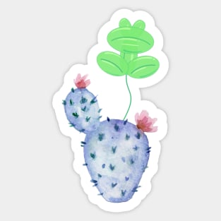 Purple Cactus Green Frog Balloon Sticker